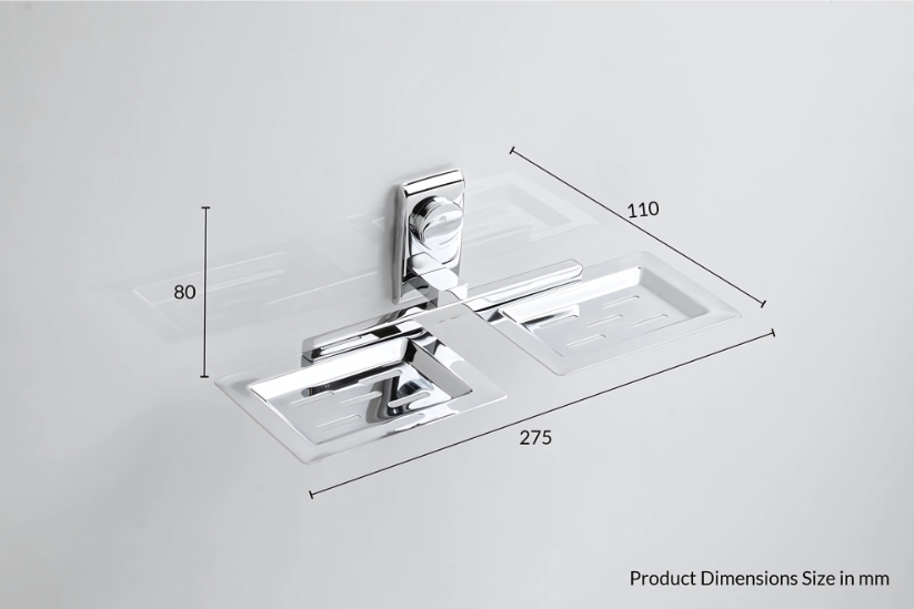 Double Soap Holder | Larry Series | 304 Stainless Steel | Intterior100