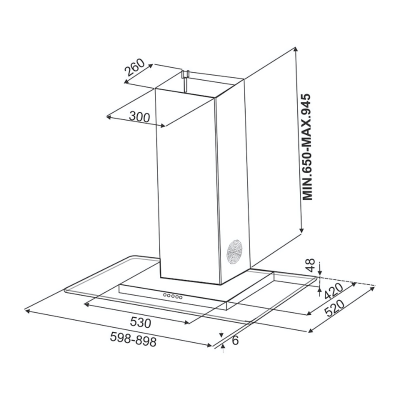 Glassy 3D T2S2 LTW 60 Chimney