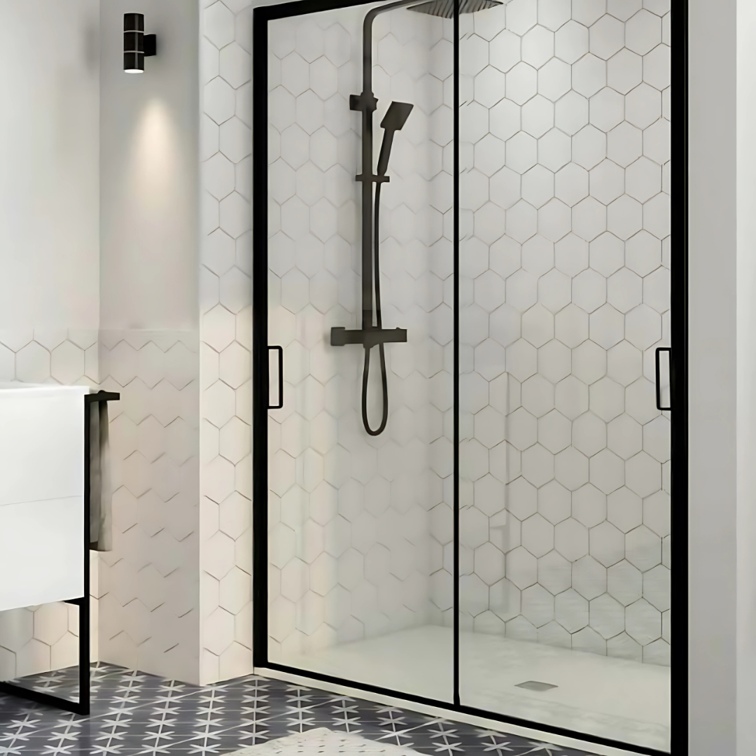 SHOWER PARTITION 032 – Double Sliding with Double Damping System | 16mm Frame