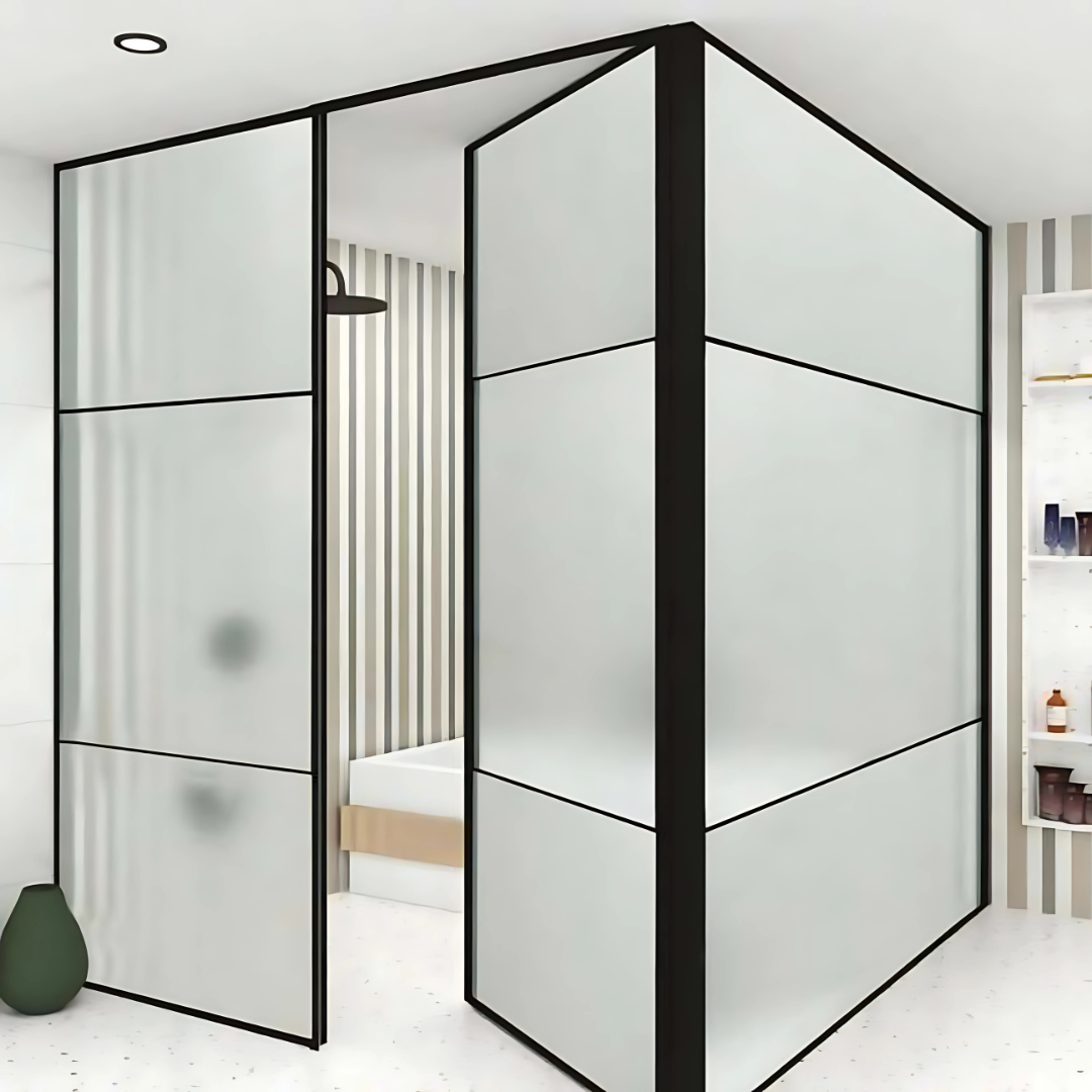 SHOWER PARTITION 044 – Corner Shower | 2 Fixed + 1 Openable | 6mm Frame Design