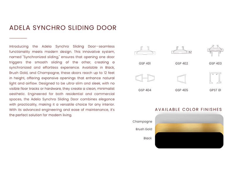 ADELA SYNCHRO SLIDING DOOR – Synchrony in Motion, Beauty in Simplicity