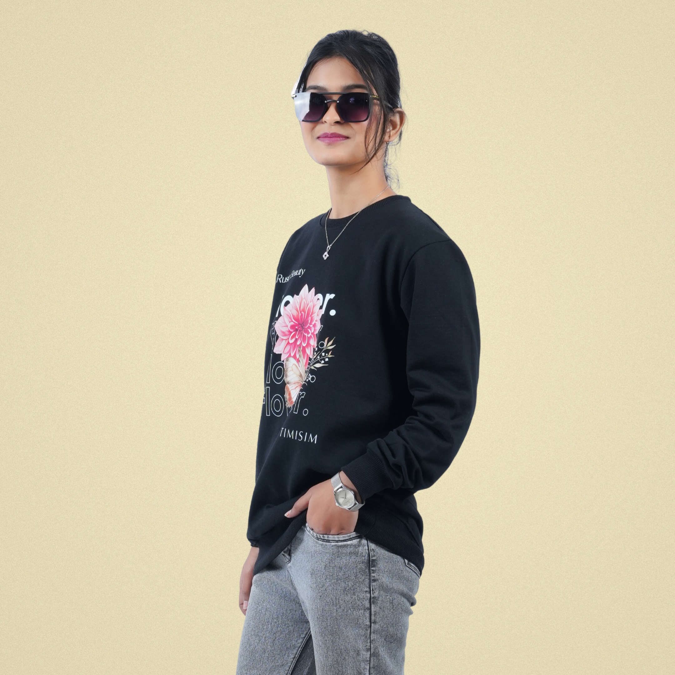  Flower Sweat-shirt [Black] Edition
