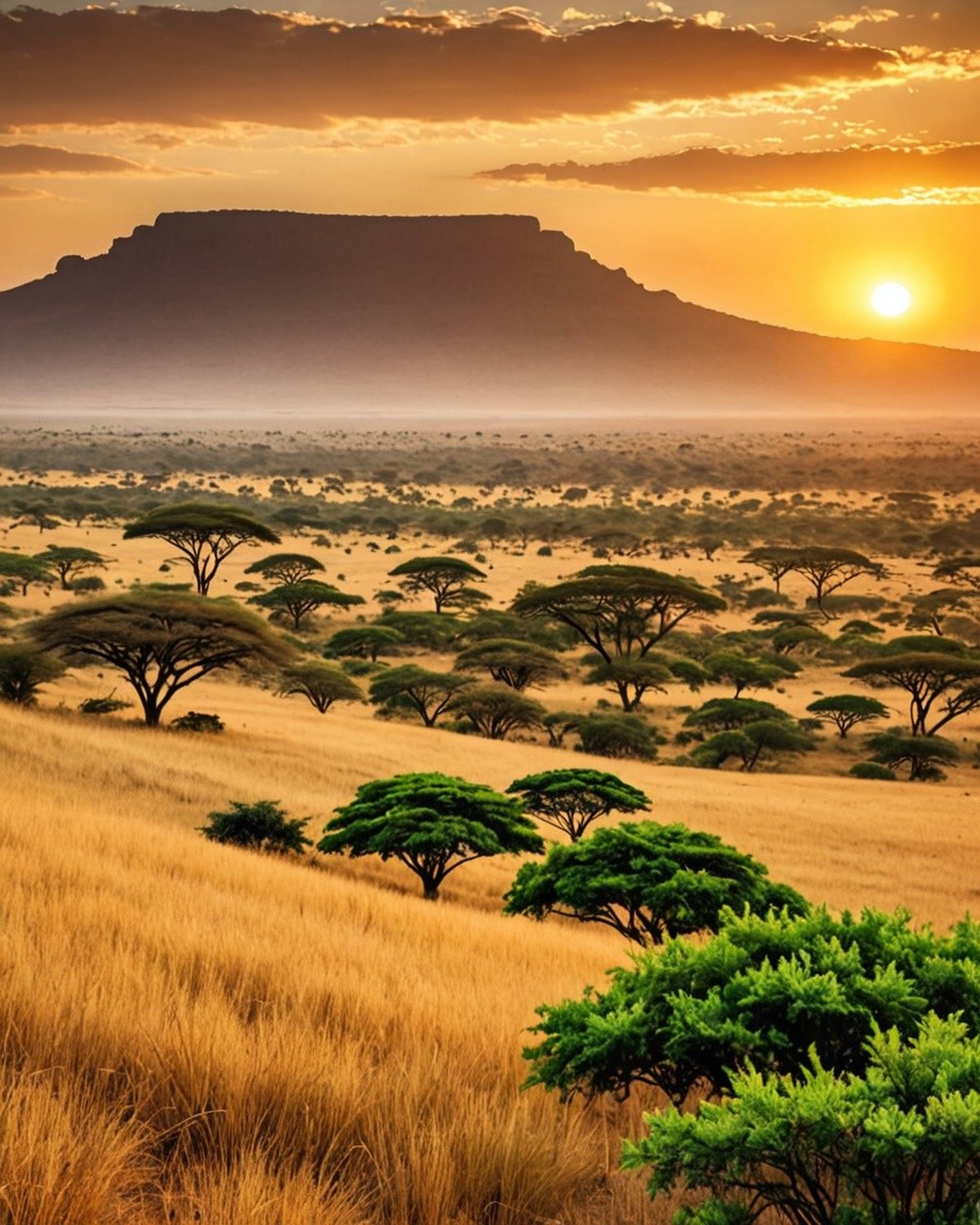 Sunset Savanna Landscape