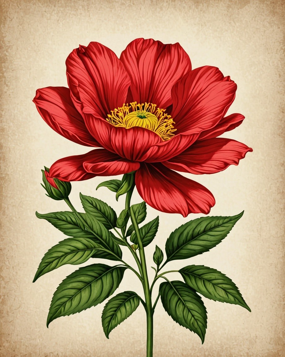 Red Peony Art Print