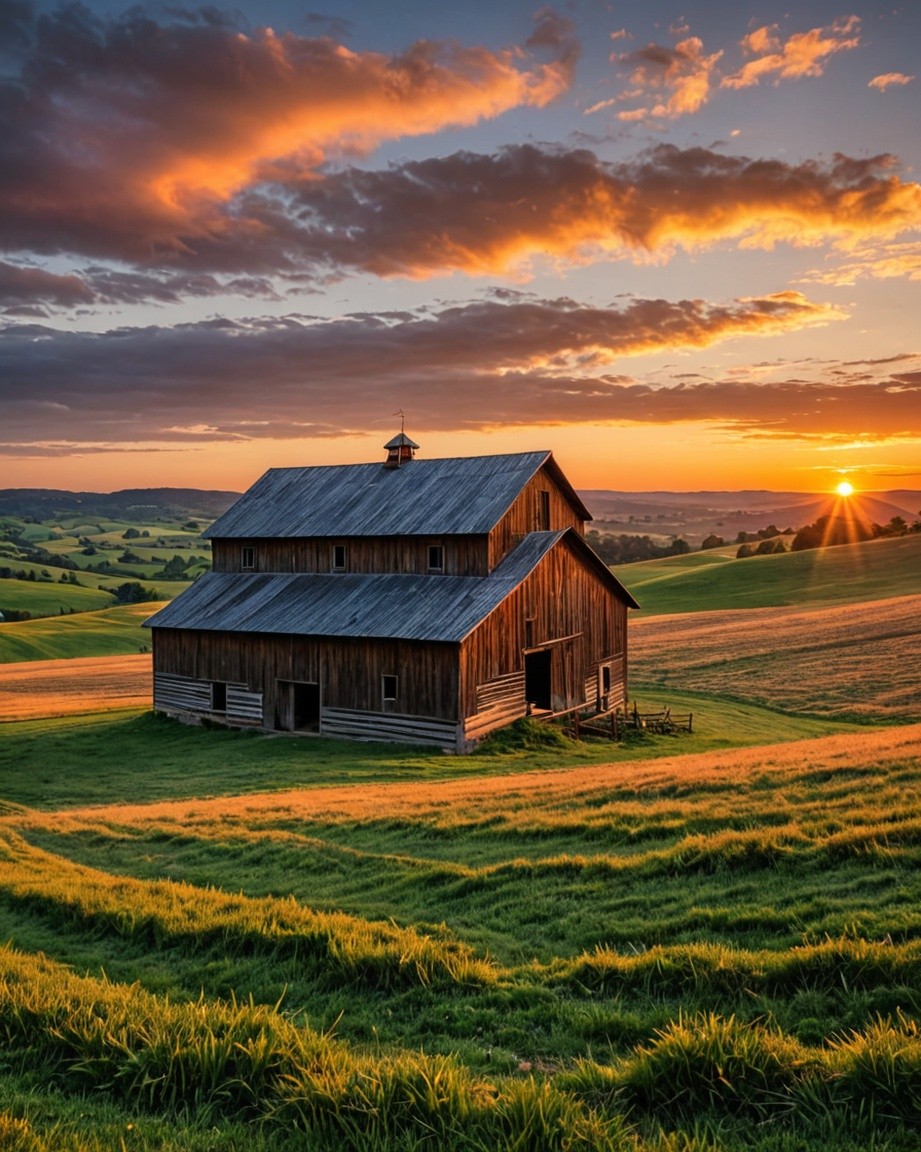 Rustic Barn in Countryside