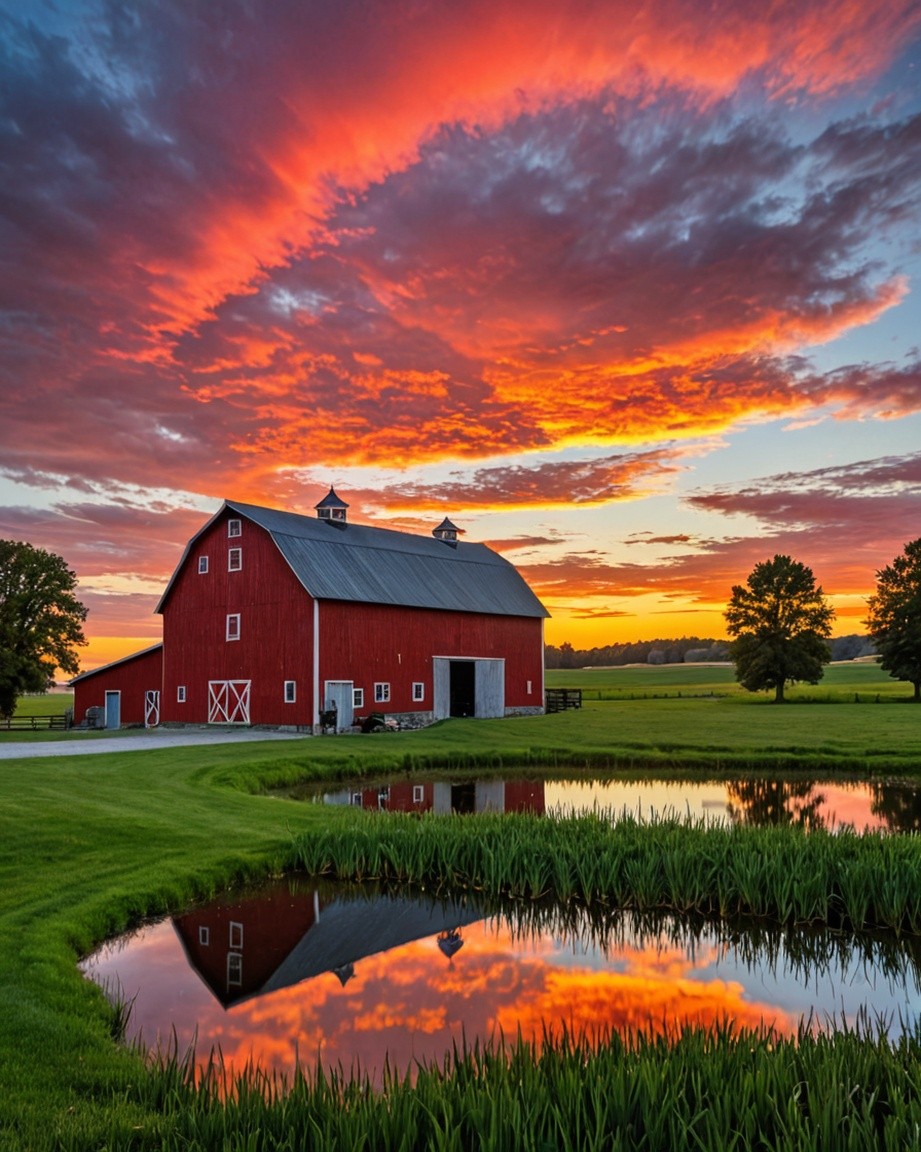 Scenic Red Barn Photograph