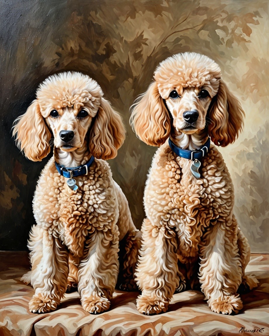 Poodle Pair Portrait