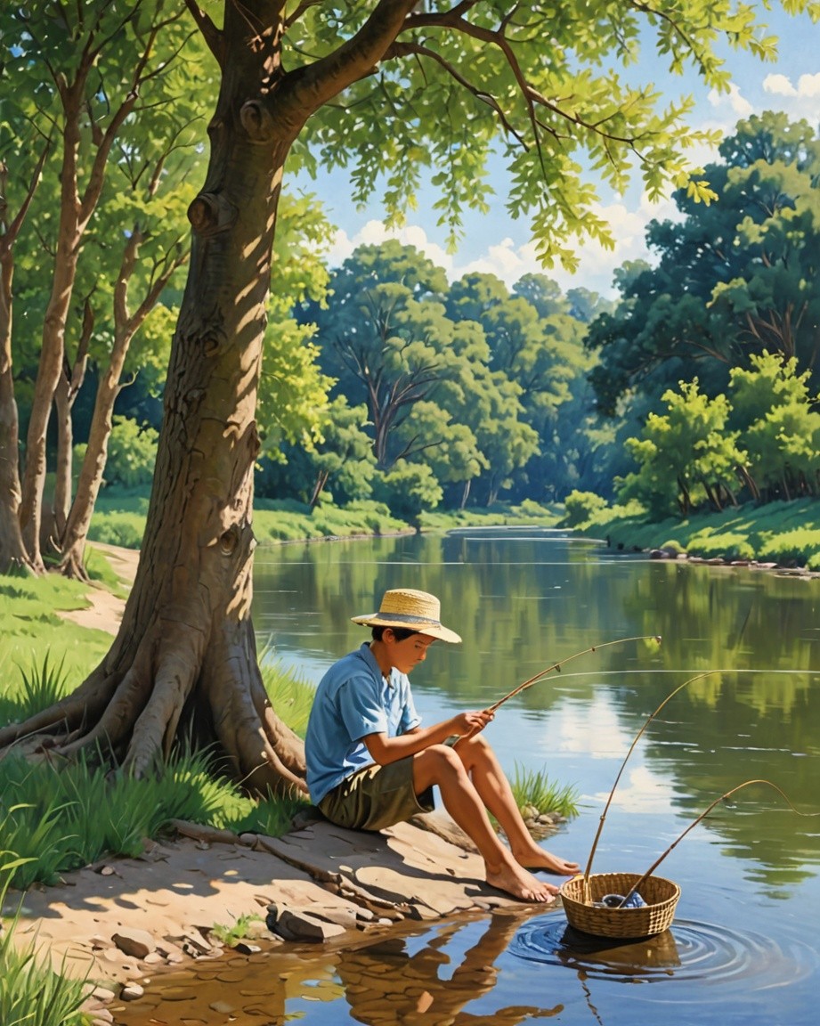 Fishing Boy Art Print