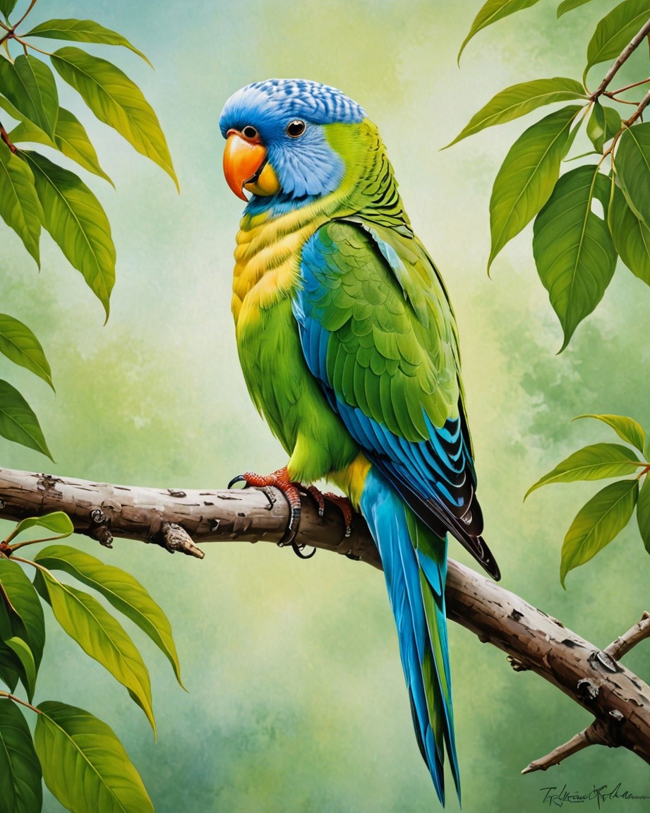 Vibrant Parrot Painting