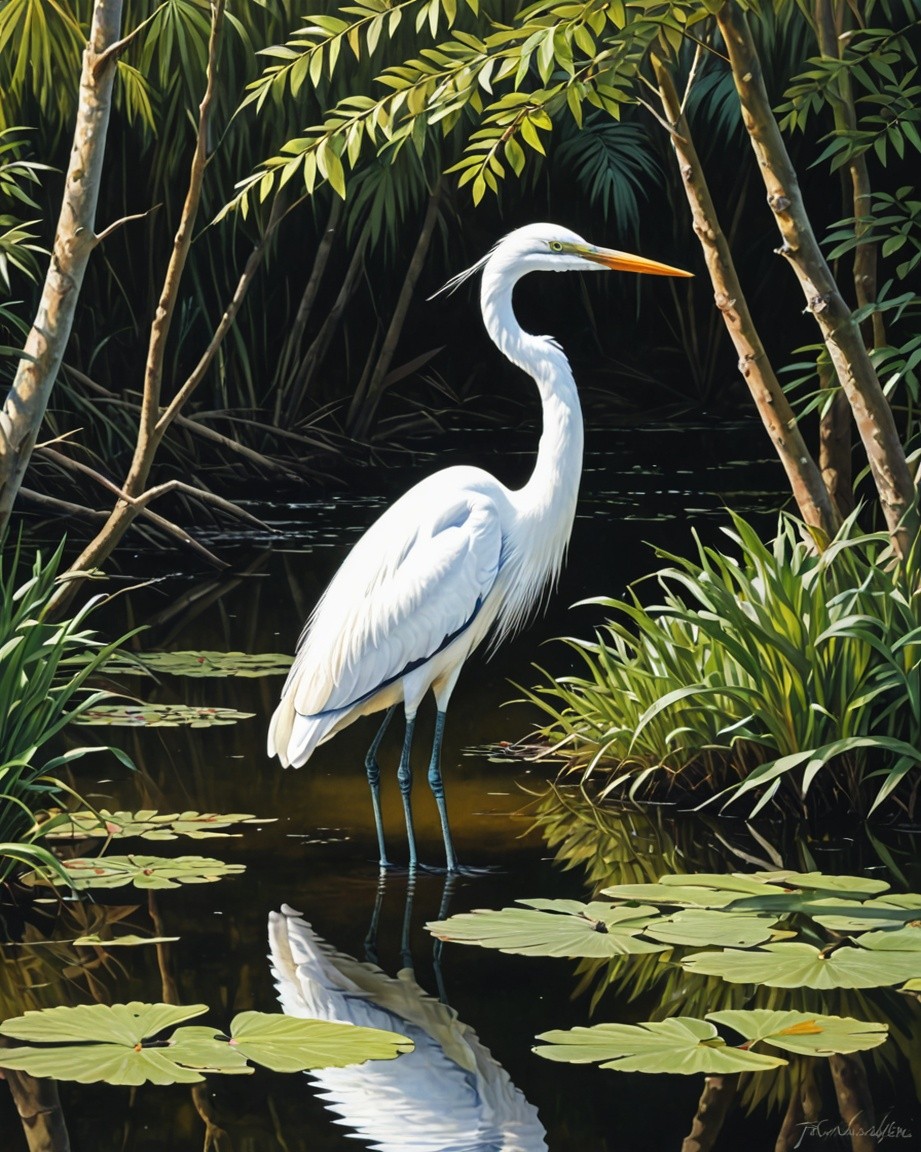 Elegant Heron Art Print