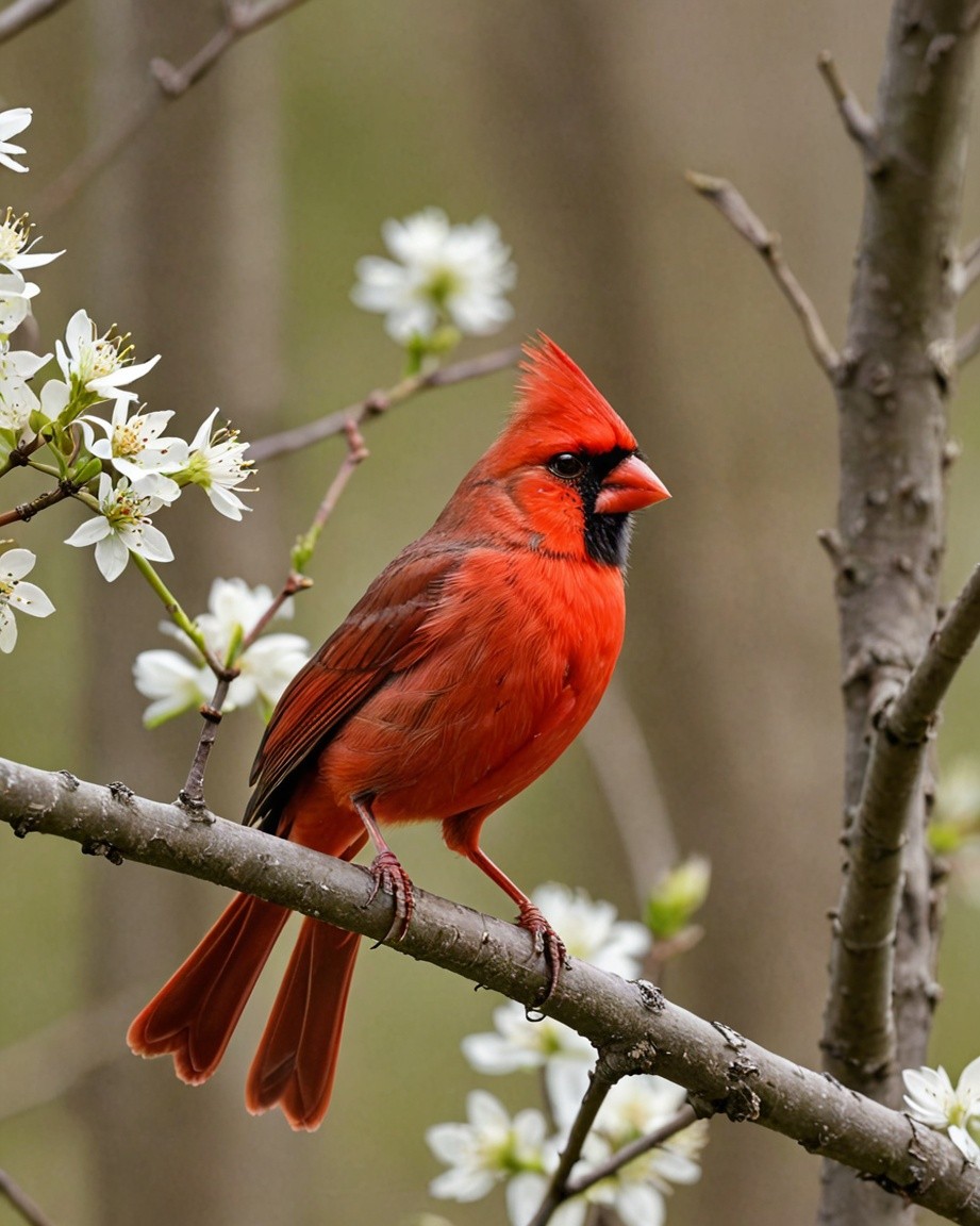 Vibrant Cardinal Bird