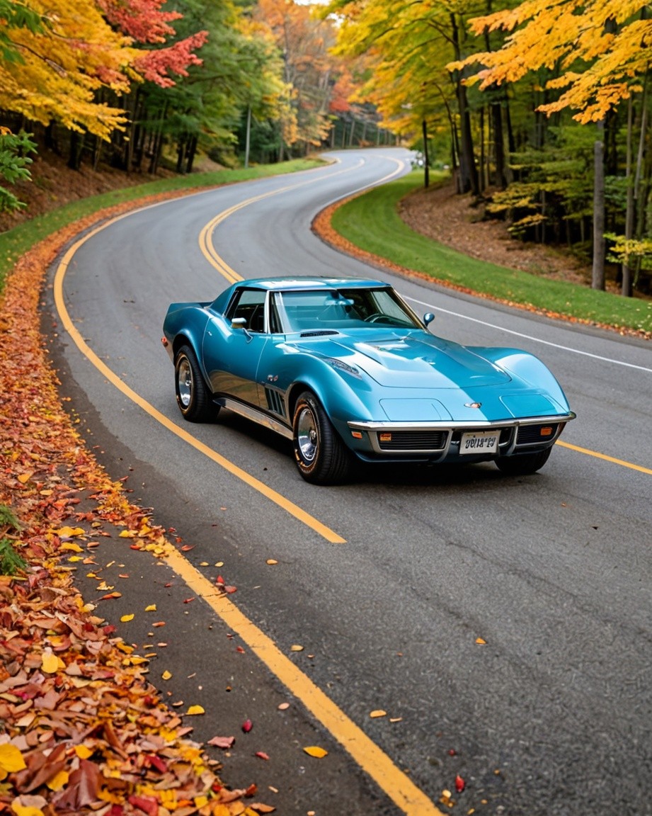 Vintage Blue Sports Car