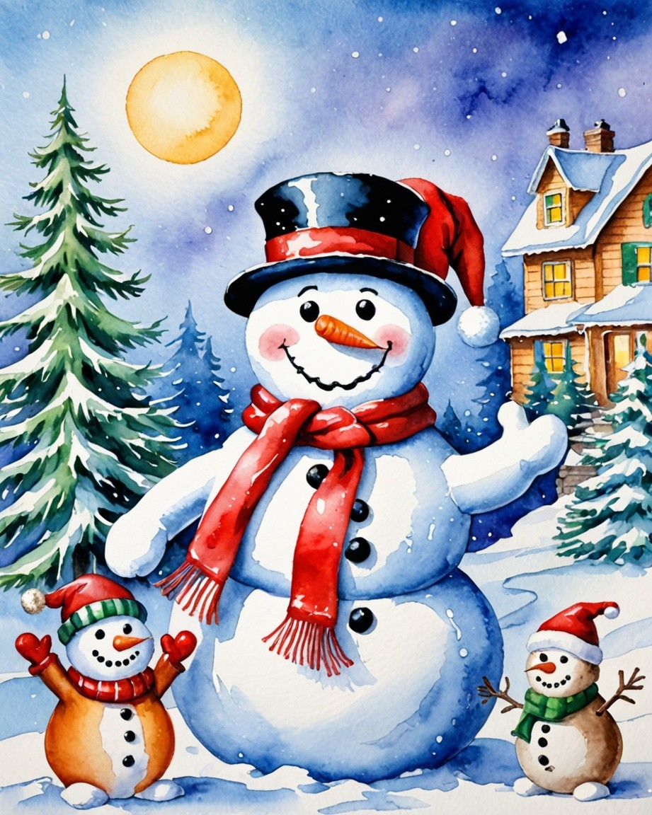 Festive Snowman Painting