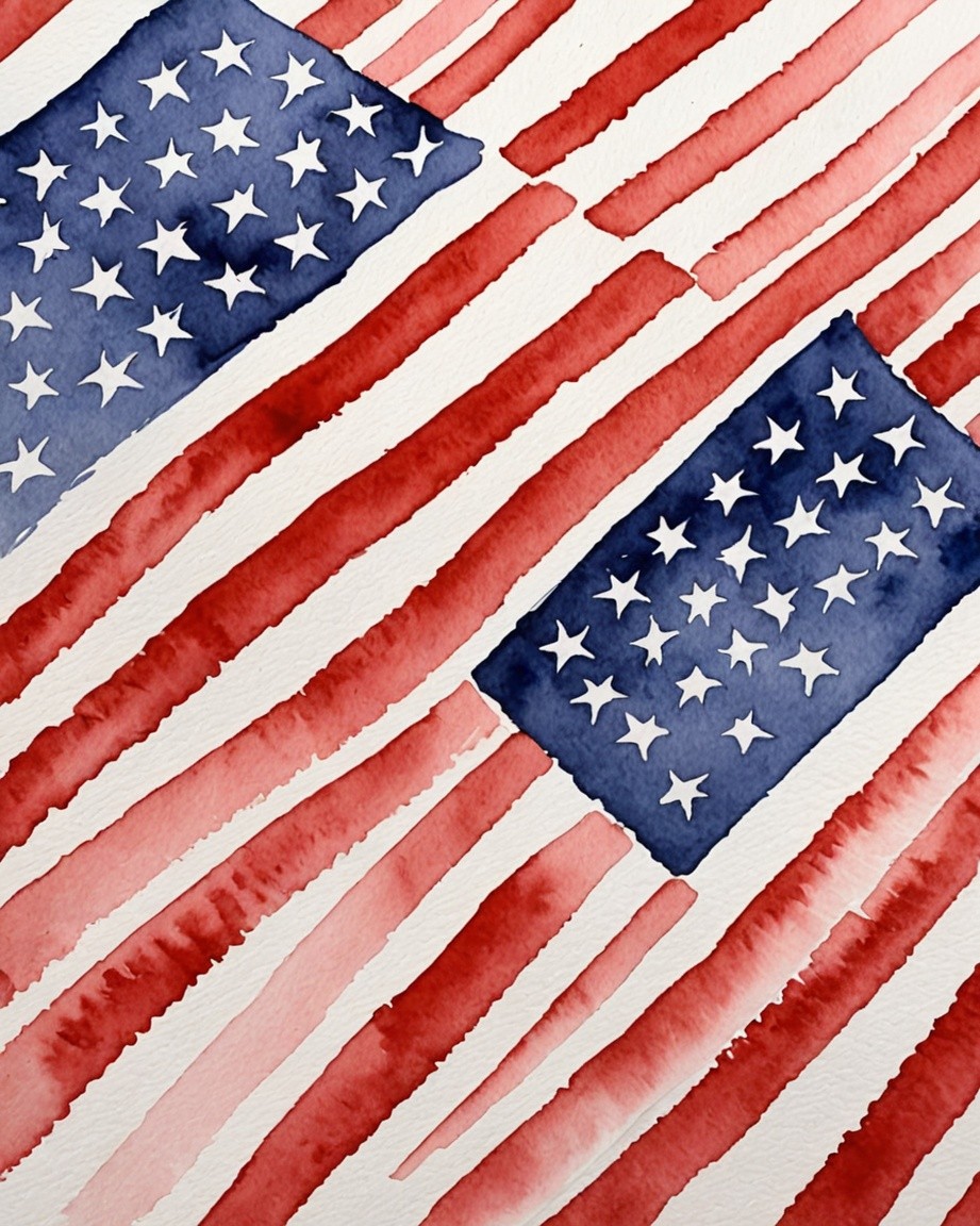 Abstract American Flag Art