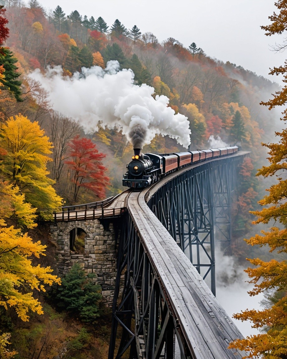 Vintage Steam Train Photograph