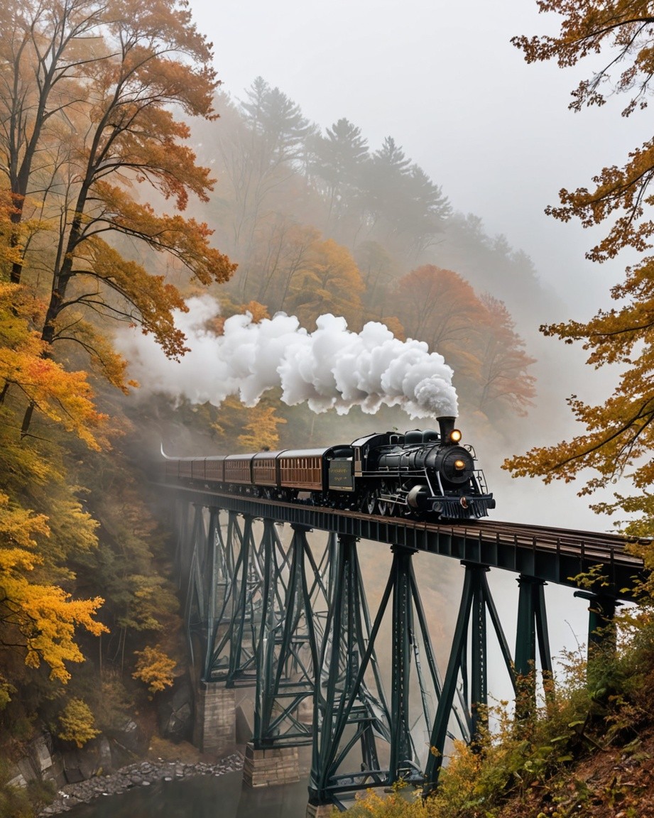 Vintage Steam Locomotive Print
