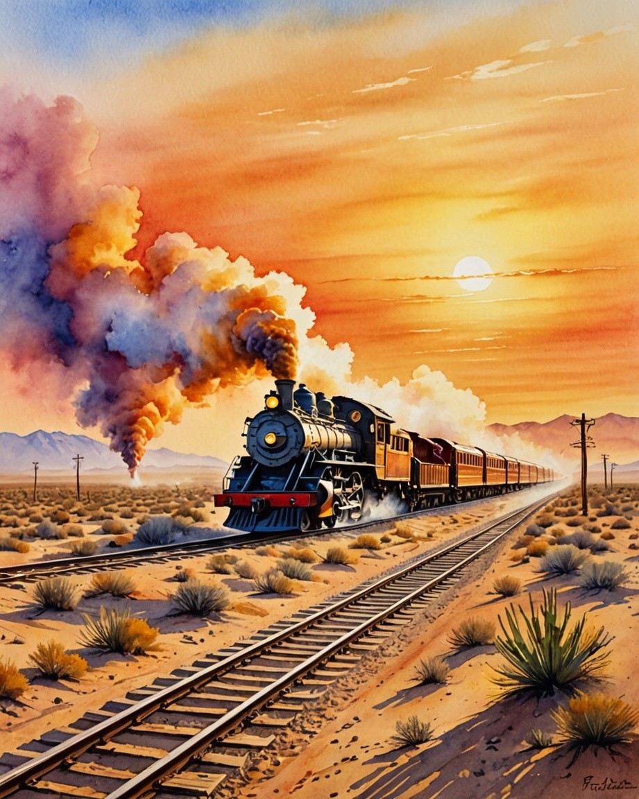 Vintage Train Artwork