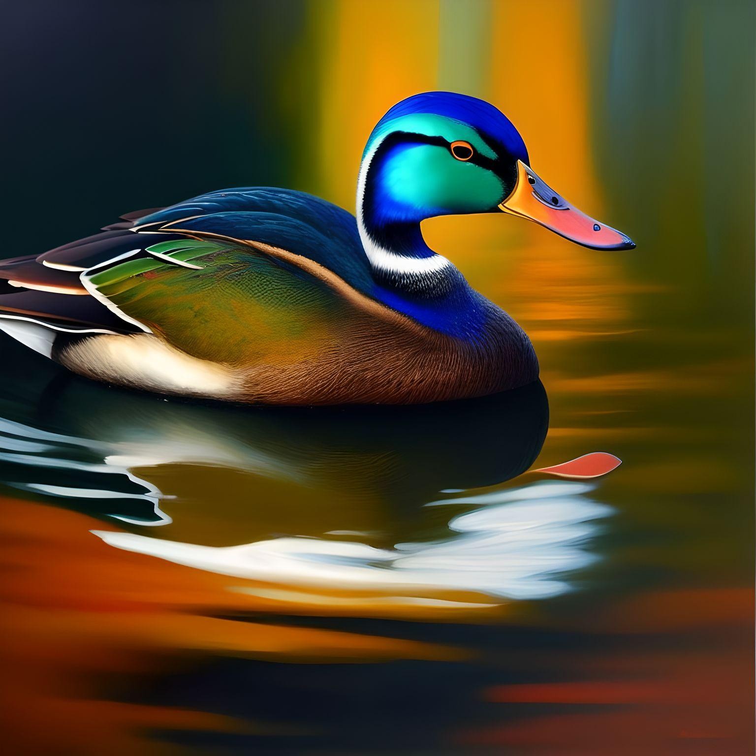Vibrant Duck Art Print