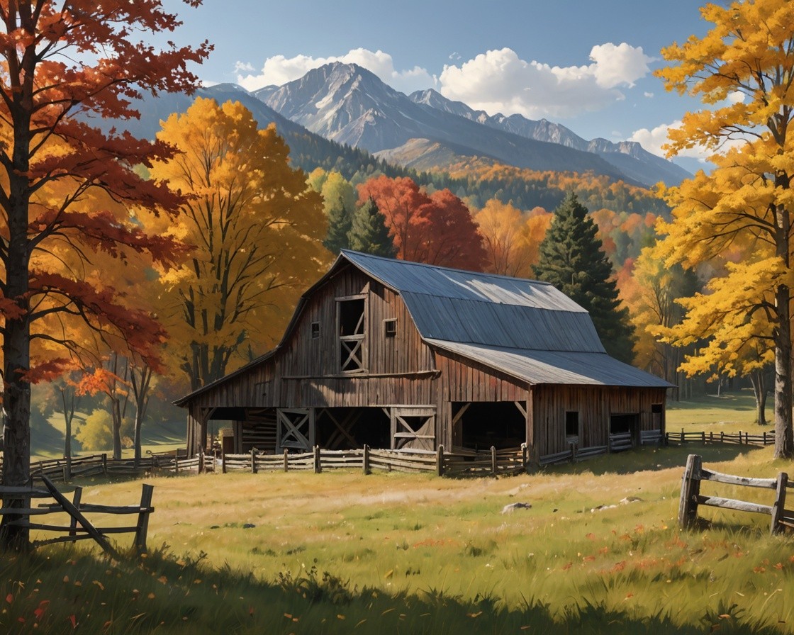 Rustic Barn in Autumn