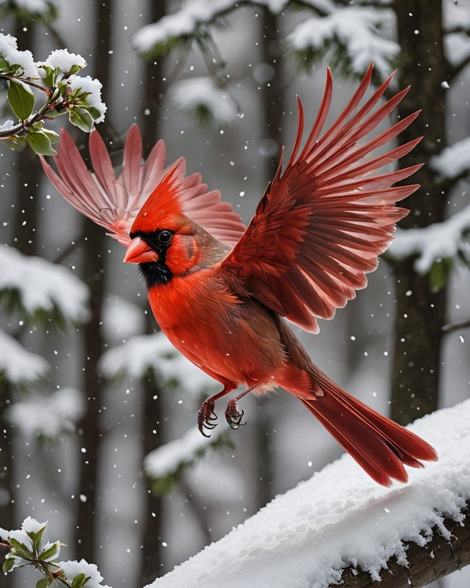 Red Cardinal Bird Print