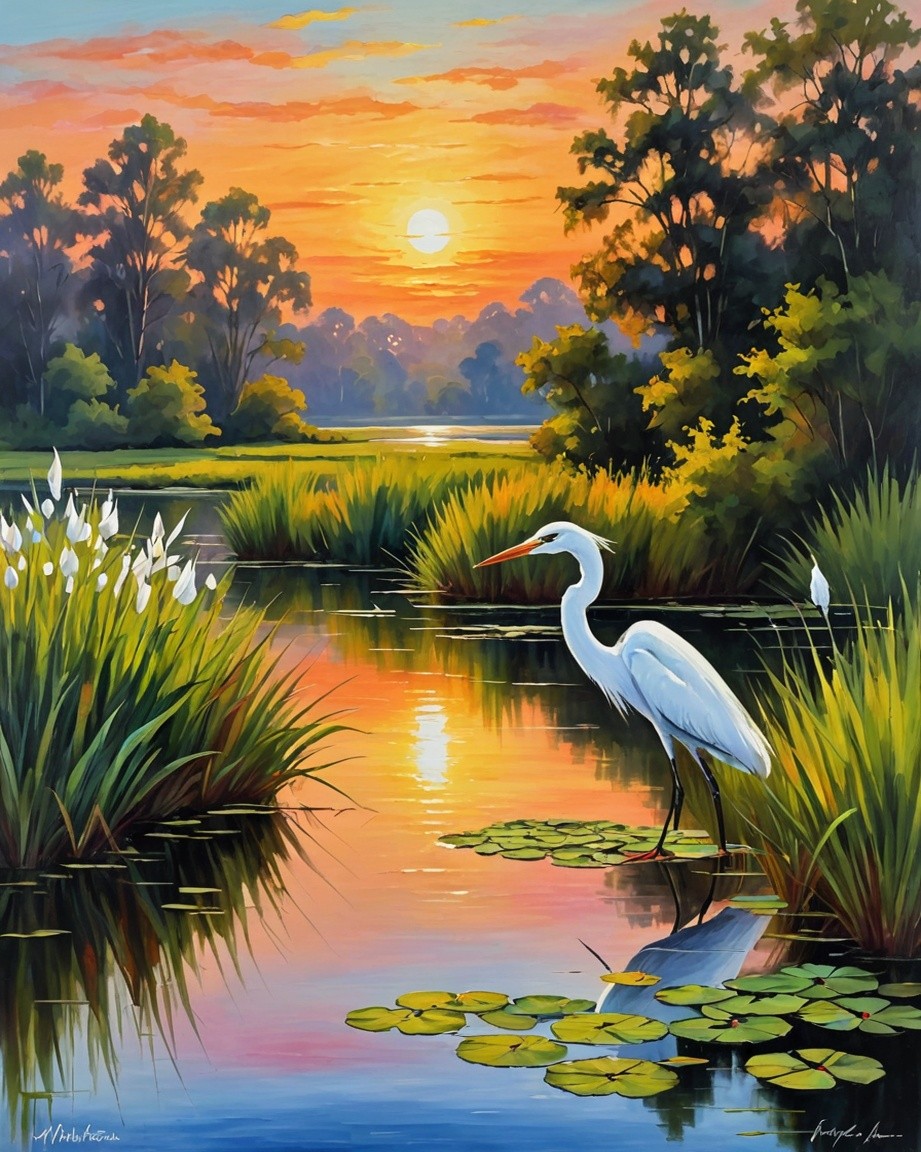 Scenic Sunset Painting