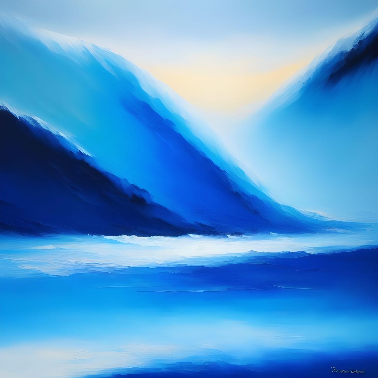 Majestic Blue Landscape Artwork