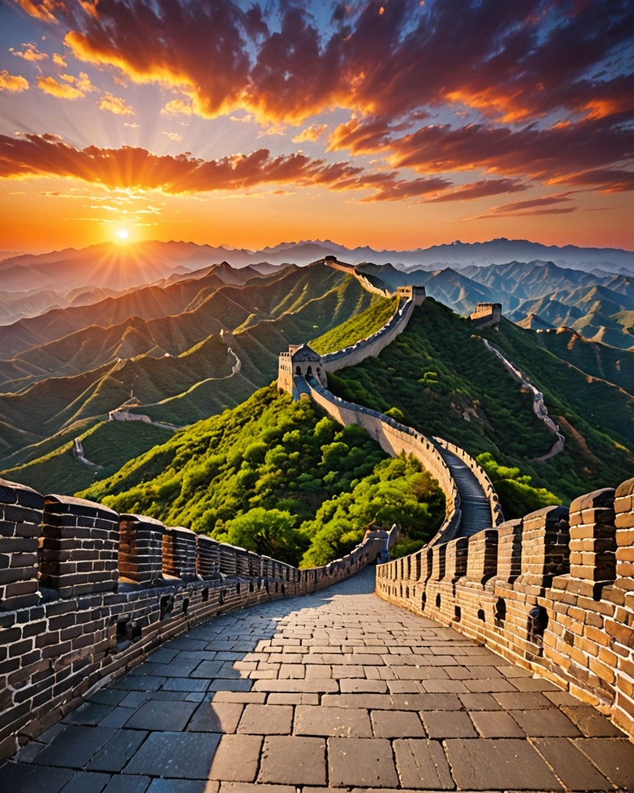 Wall Art - Great Wall of China at Sunrise