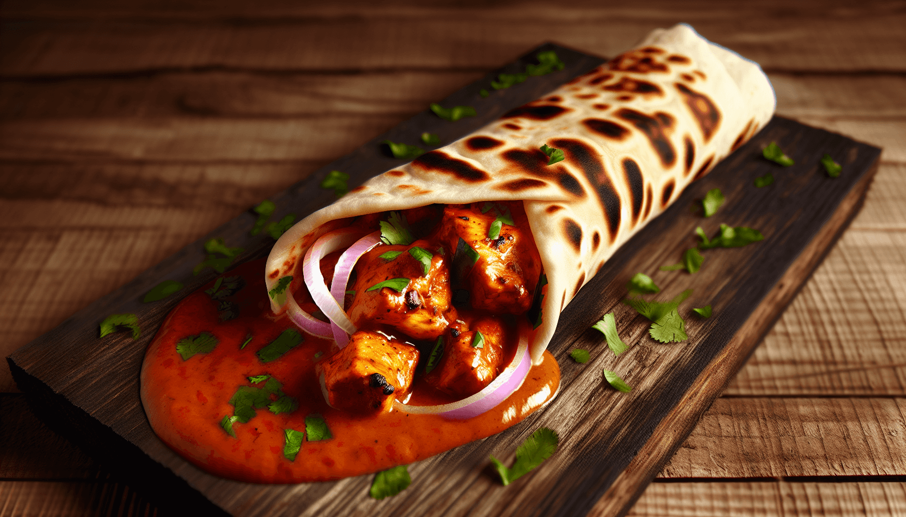 Chicken tikka roll