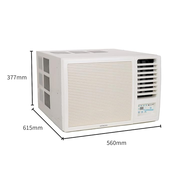 Hitachi 1 Ton 2 Star Window AC (Copper, Dust Filter, 2021 Model, RAW312HEDO, White)