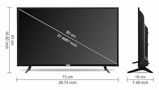  Roll over image to zoom in VW 80 cm (32 inches) Frameless Series HD Ready Android Smart LED TV VW32S (Black)