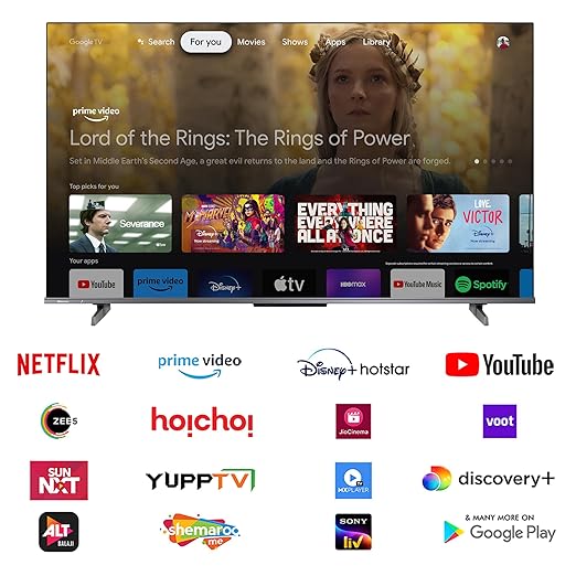 Hisense 108 cm (43 inches) E68N Series 4K Ultra HD Smart Google QLED TV 43E68N (Grey)