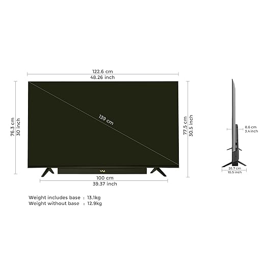 Vu 139cm (55 inches) Vibe Series QLED 4K Google TV 55VIBE24 (Black)