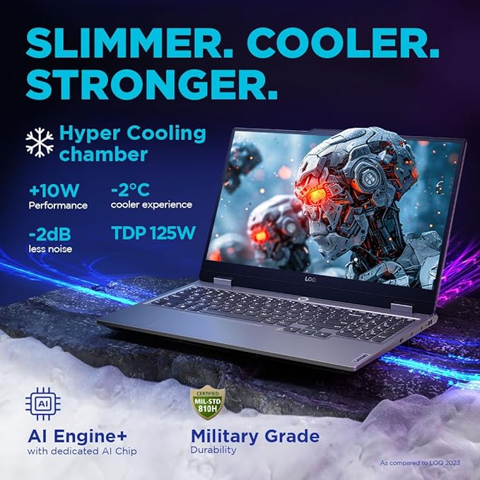 Lenovo [Smartchoice LOQ 12th Gen Intel Core i5-12450HX /39.6cm/ 144Hz 300Nits FHD Gaming Laptop (16GB/512GB SSD/Win 11/ RTX 3050 6GB Graphics/100% sRGB/MSO 21/3 Mon Game Pass/Grey/2.4Kg), 83GS003UIN