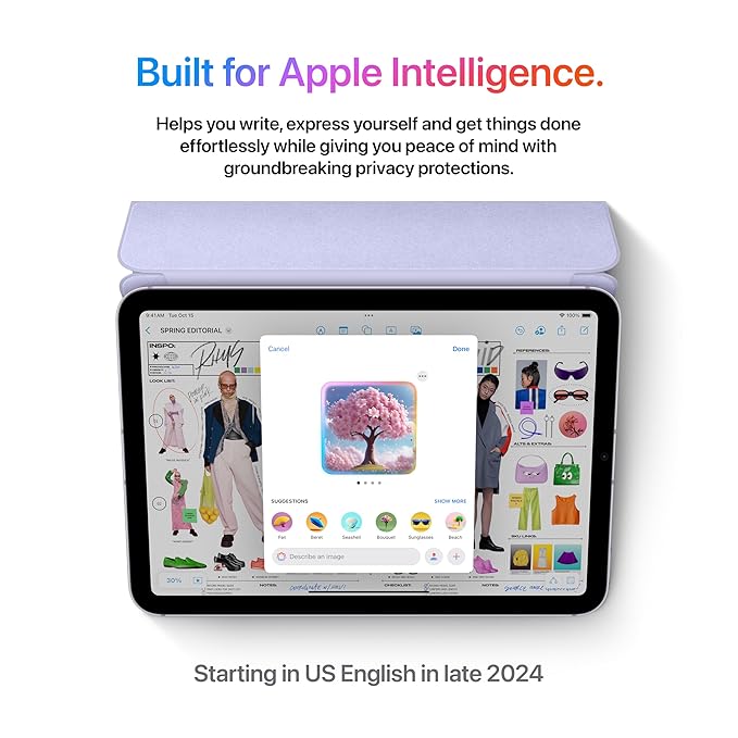 Apple iPad Mini (A17 Pro): Apple Intelligence, 21.08 cm (8.3″) Liquid Retina Display, 128GB, Wi-Fi 6E + 5G Cellular, 12MP Front/12MP Back Camera, Touch ID, All-Day Battery Life — Space Grey