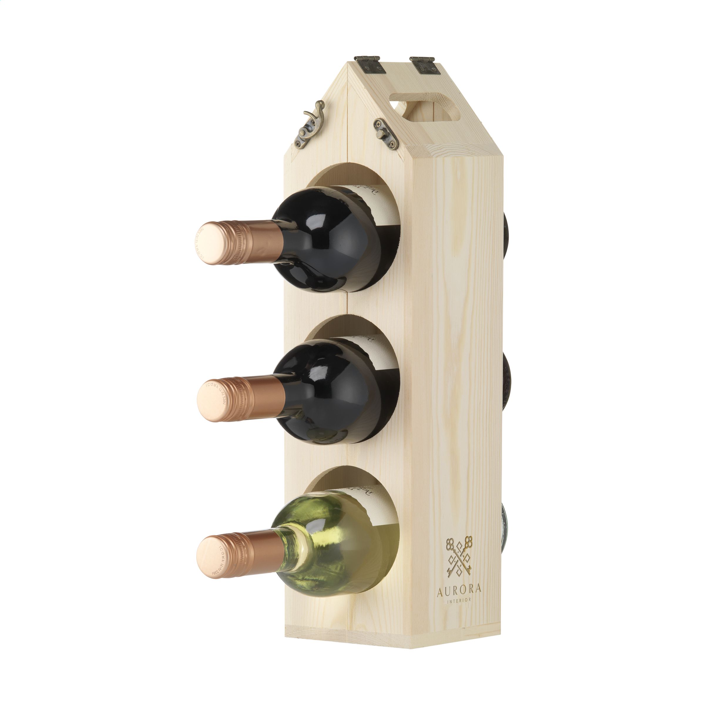 W003 Vyno dovanų dėžė ir vyno lentyna viename