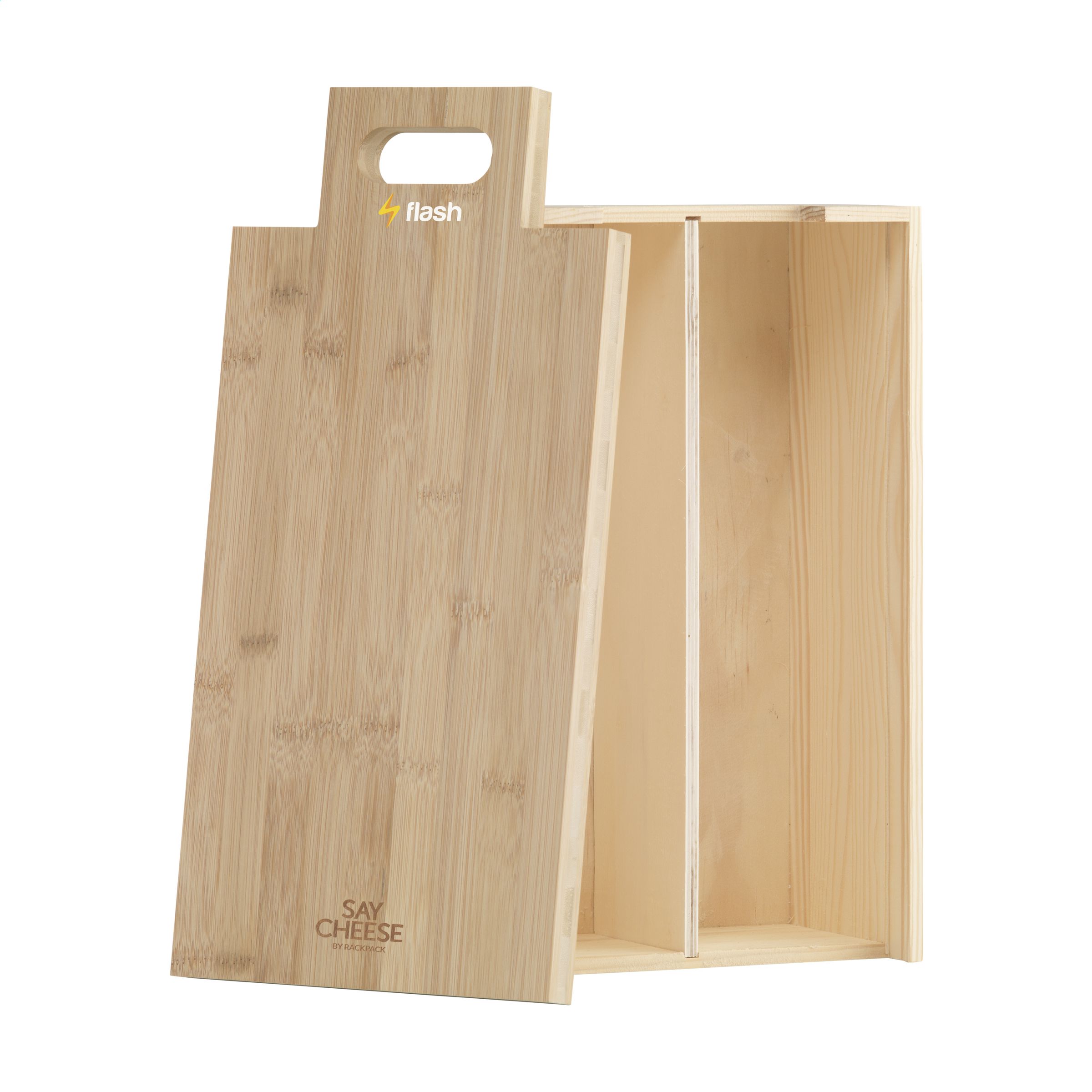 W006 Vyno dovanų dėžė ir sūrio lenta viename