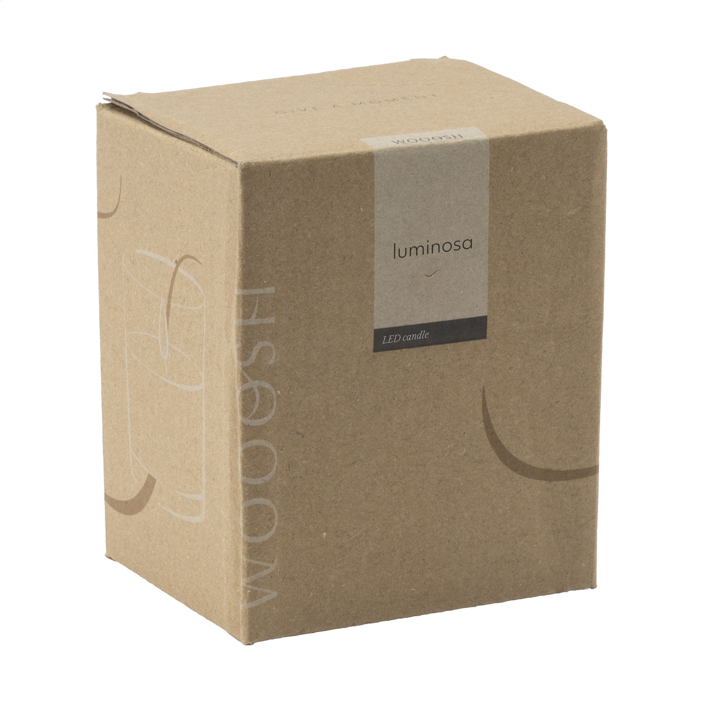 2205 "Wooosh" LED žvakė prabangiame dūminio stiklo indelyje