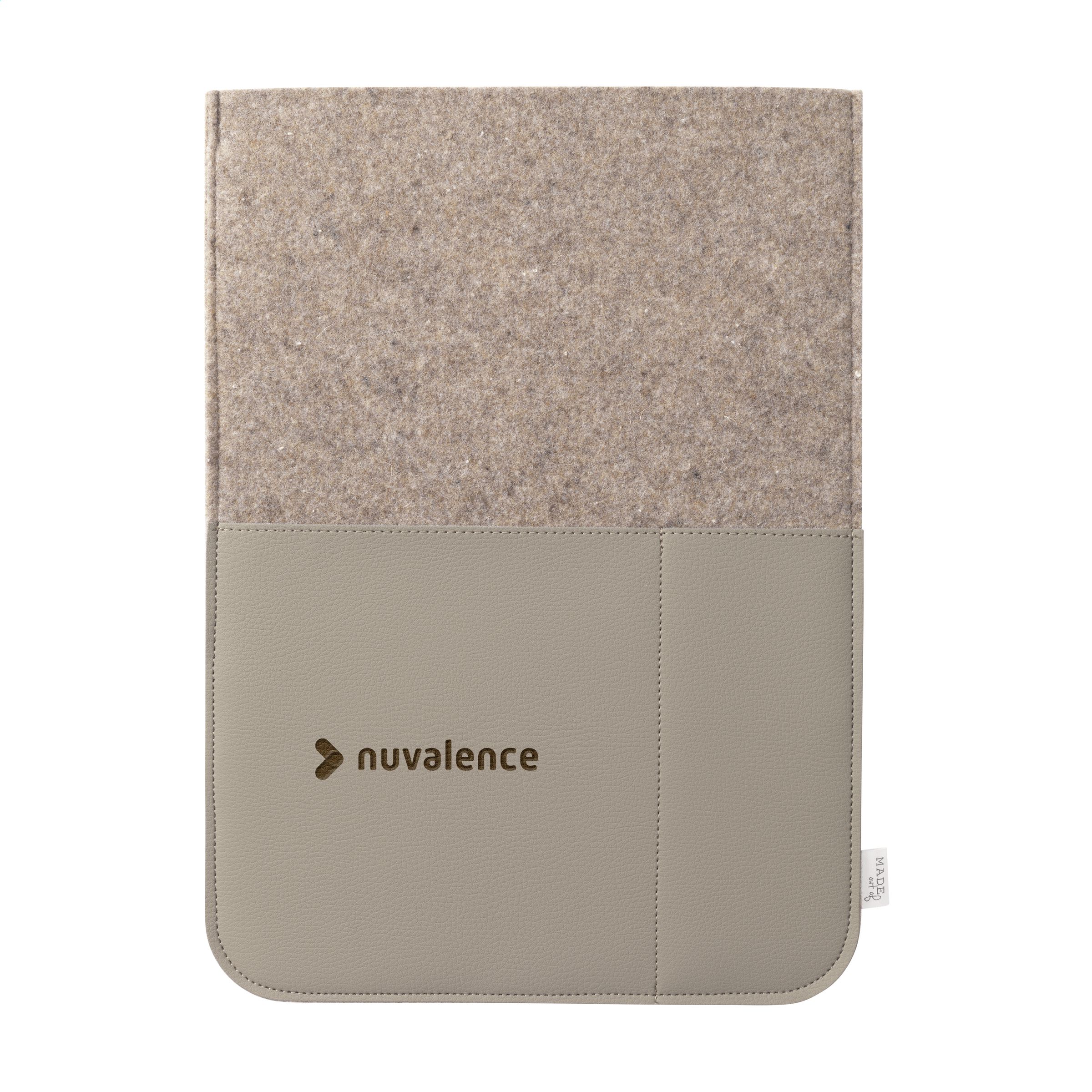 W462 Paprastas, tačiau stilingas 16 colių nešiojamojo kompiuterio dėklas, pagamintas iš perdirbto vilnos veltinio ir veganiškos odos.