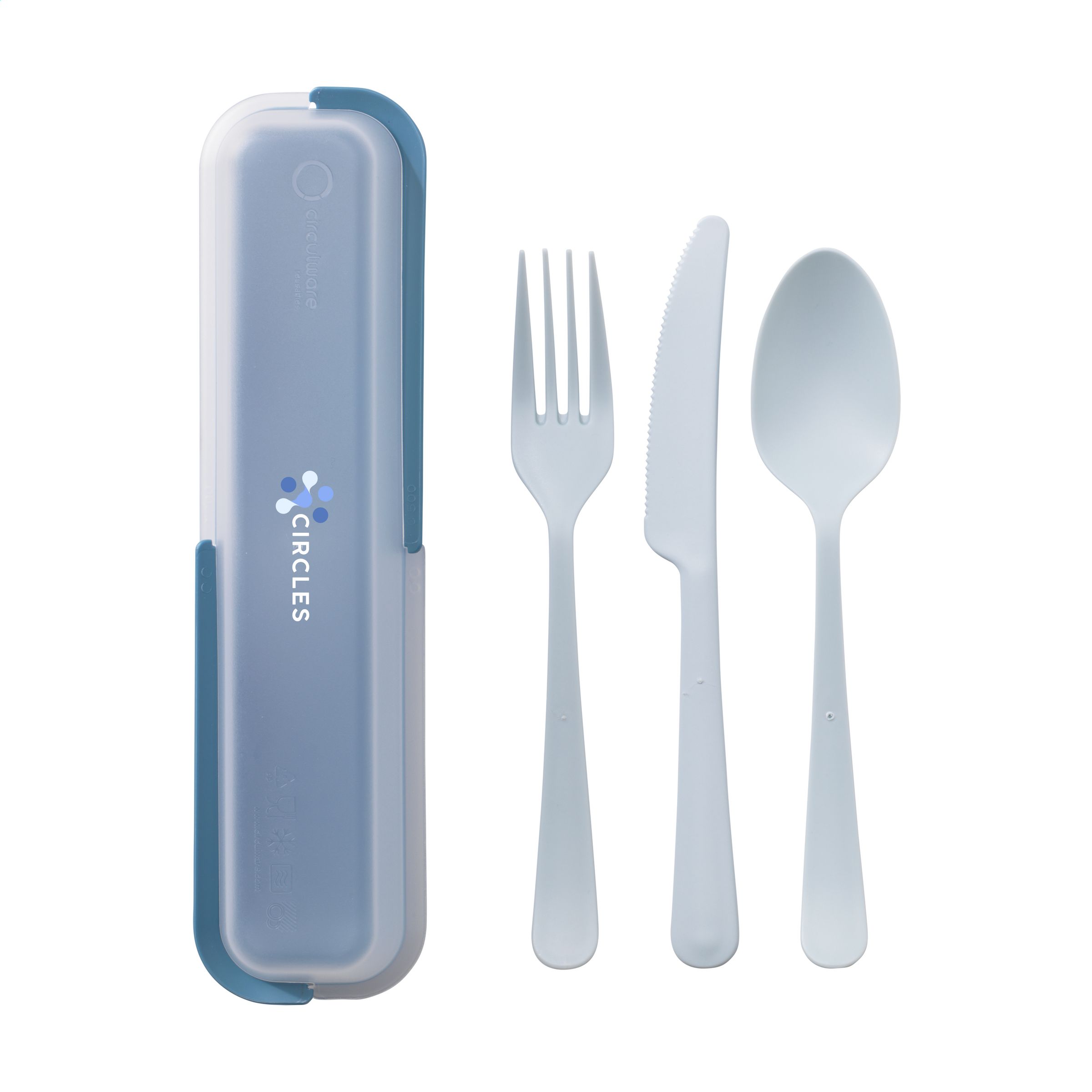 2126 Trijų dalių daugkartinio naudojimo plastiko stalo įrankių rinkinys iš „Circulware“ prekės ženklo