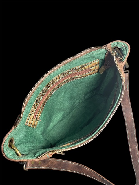 Small Embossed Floral Alligator Crossbody Bag