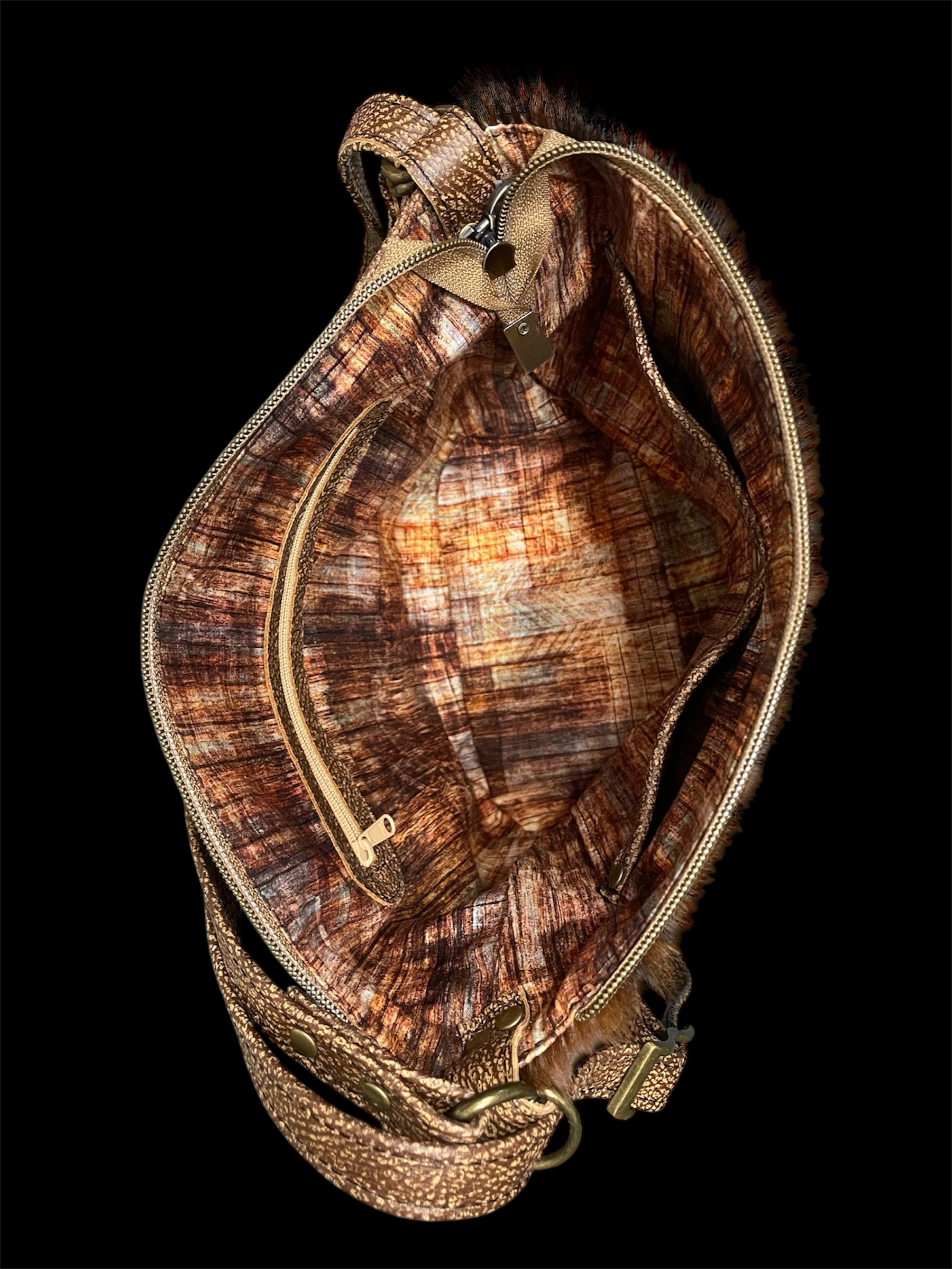 Brindle Cowhide Convertible Handbag