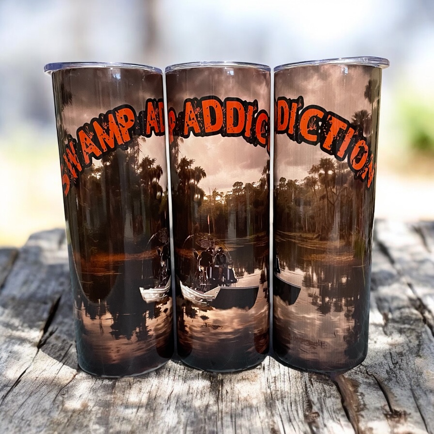 Swamp Addiction Airboat tumbler