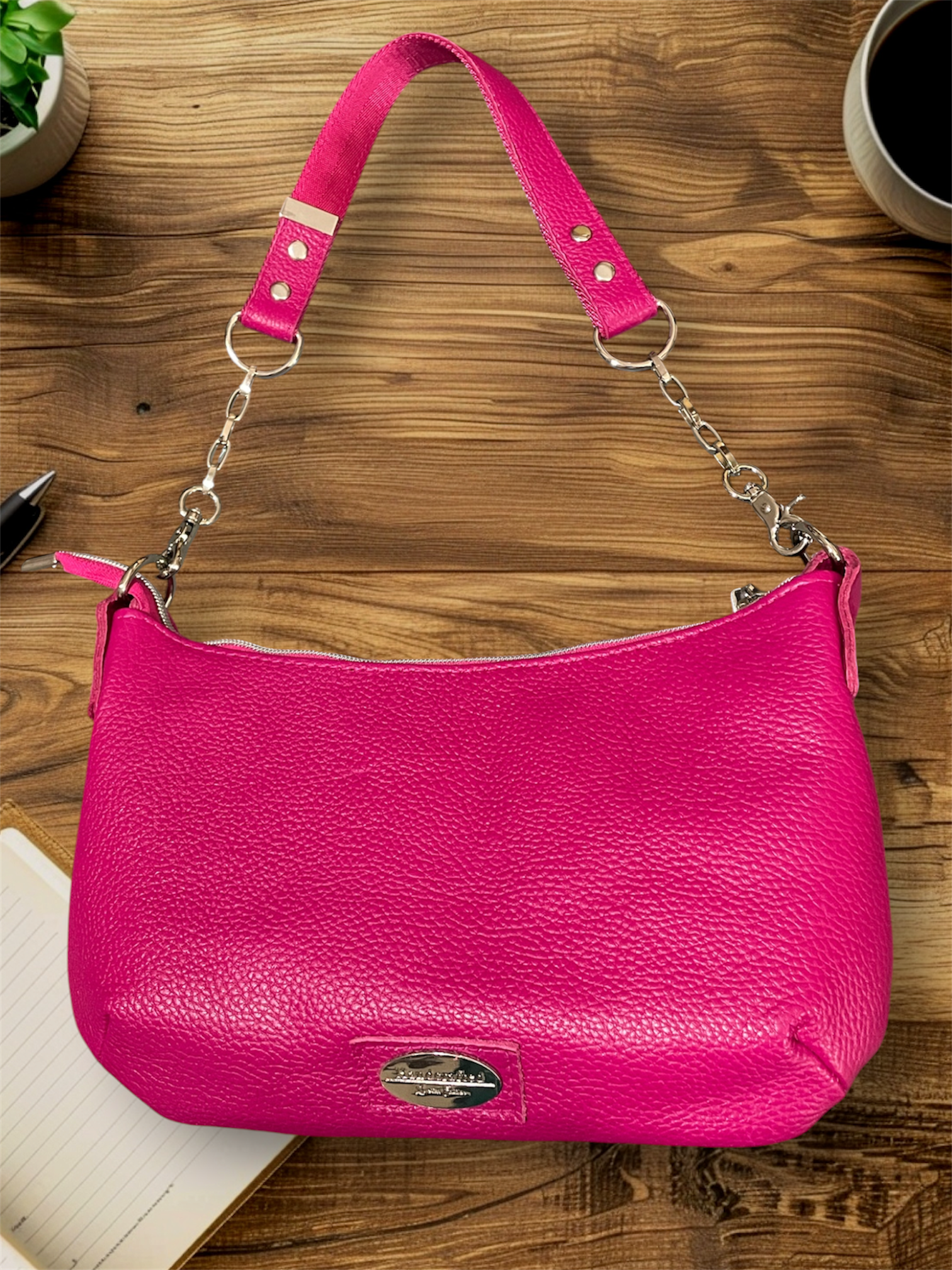 Camo & Pink Leather Handbag