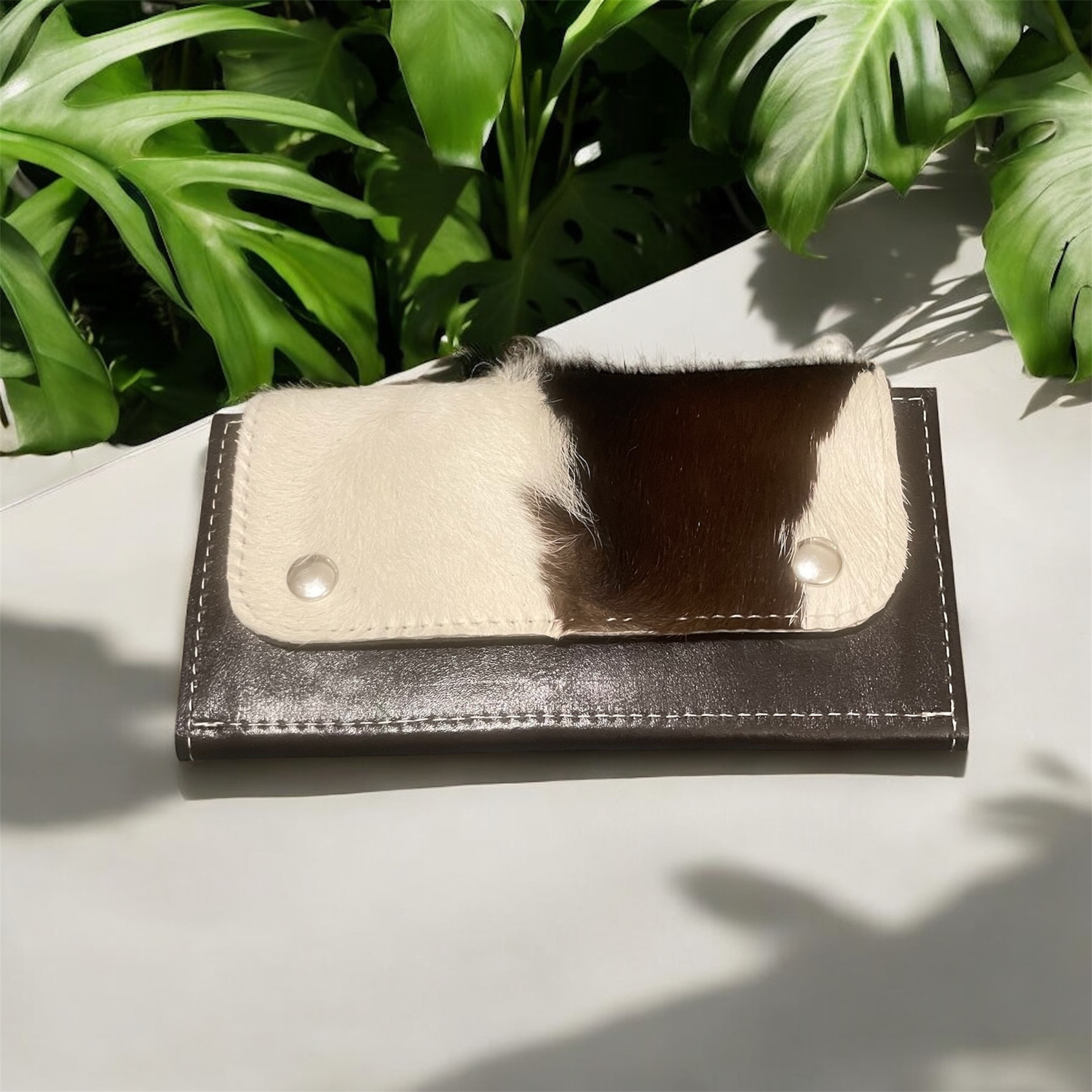 Calf Hair on Hide Leather Wallet
