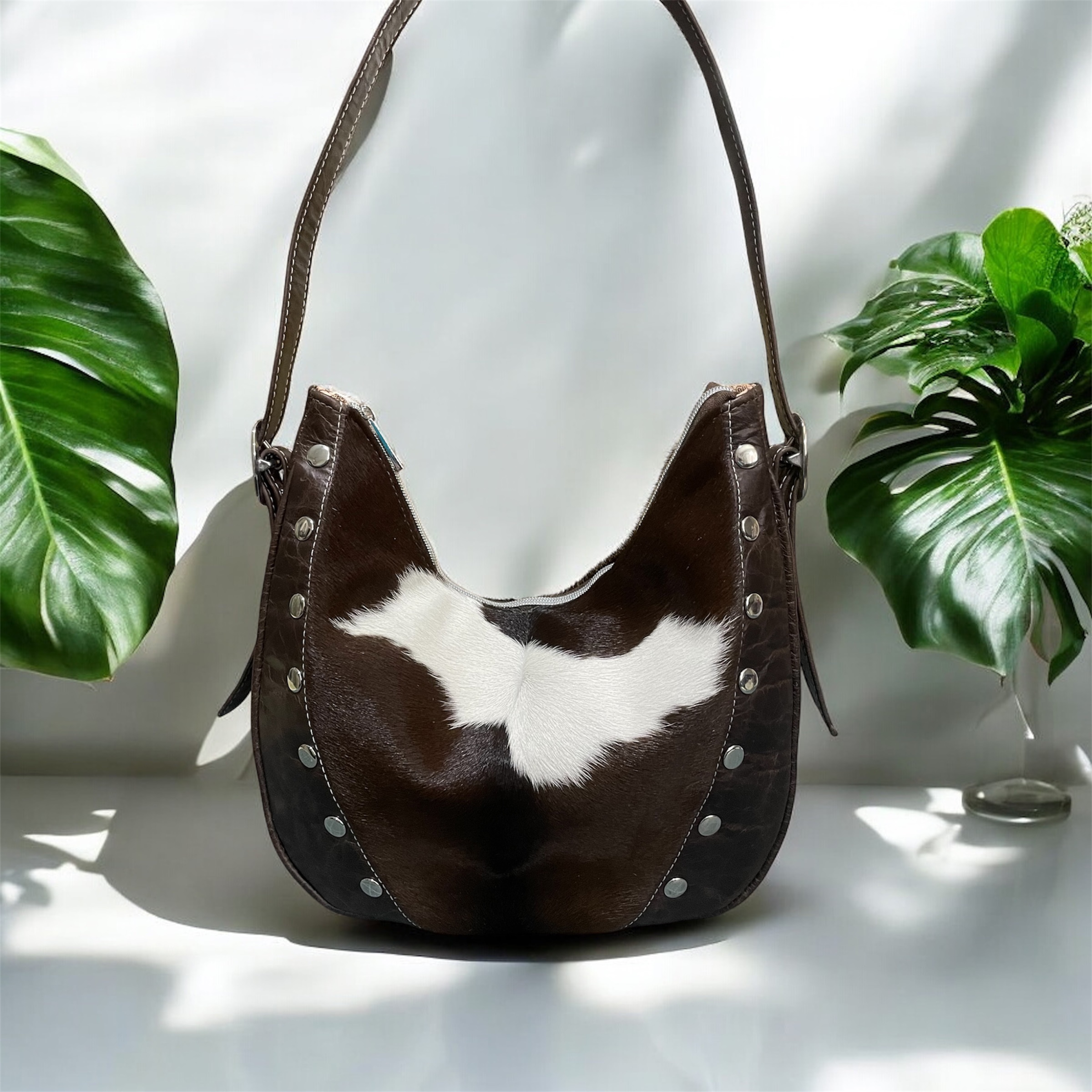 Calf Hair on Hide Leather Shoulder Bag