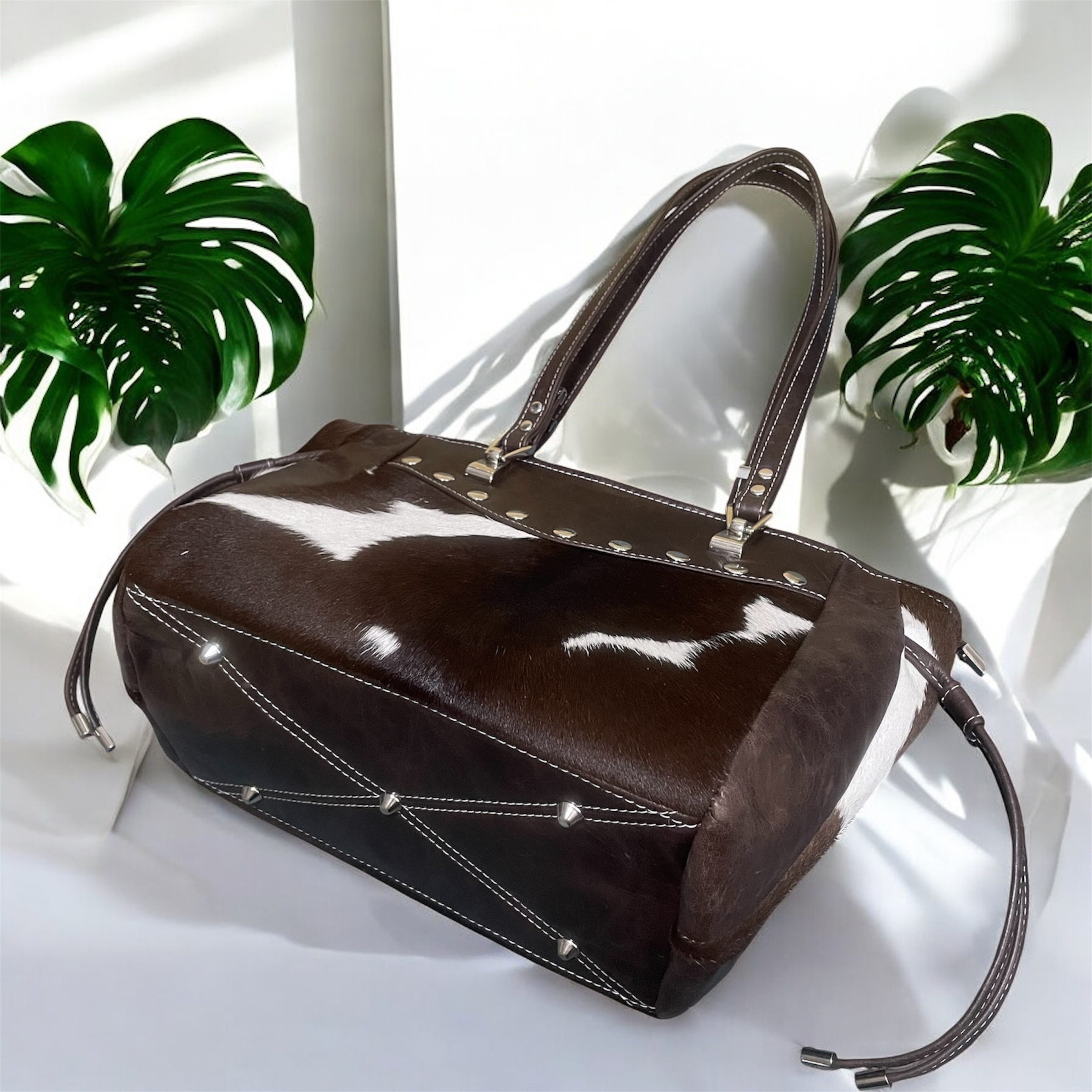 Calf Hair on Hide Leather Handbag