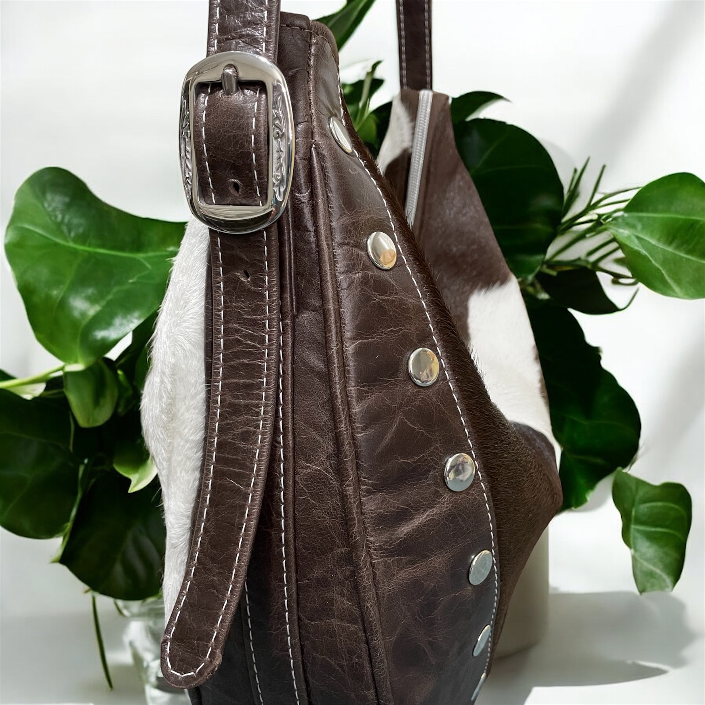 Calf Hair on Hide Leather Shoulder Bag