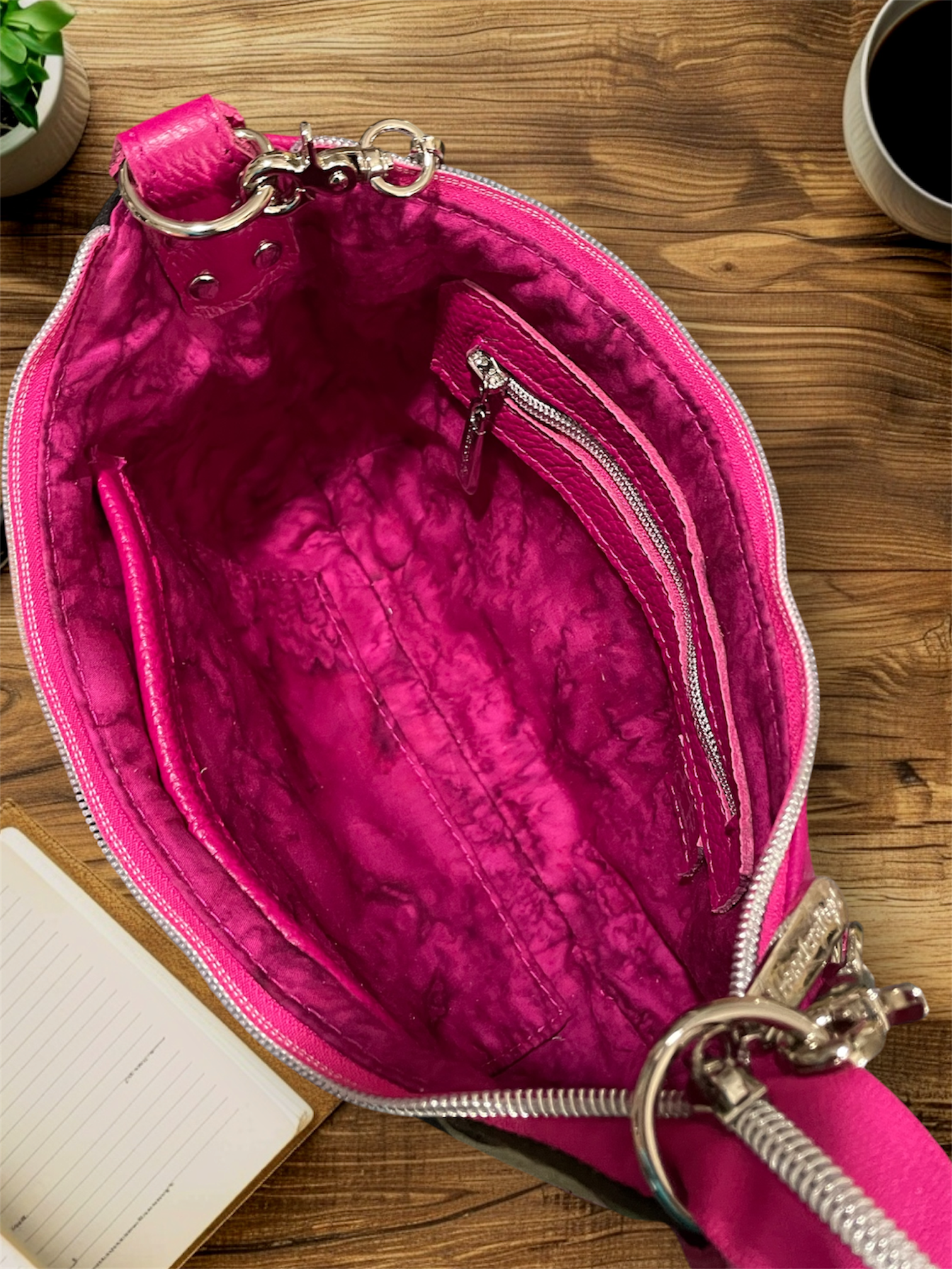 Camo & Pink Leather Handbag