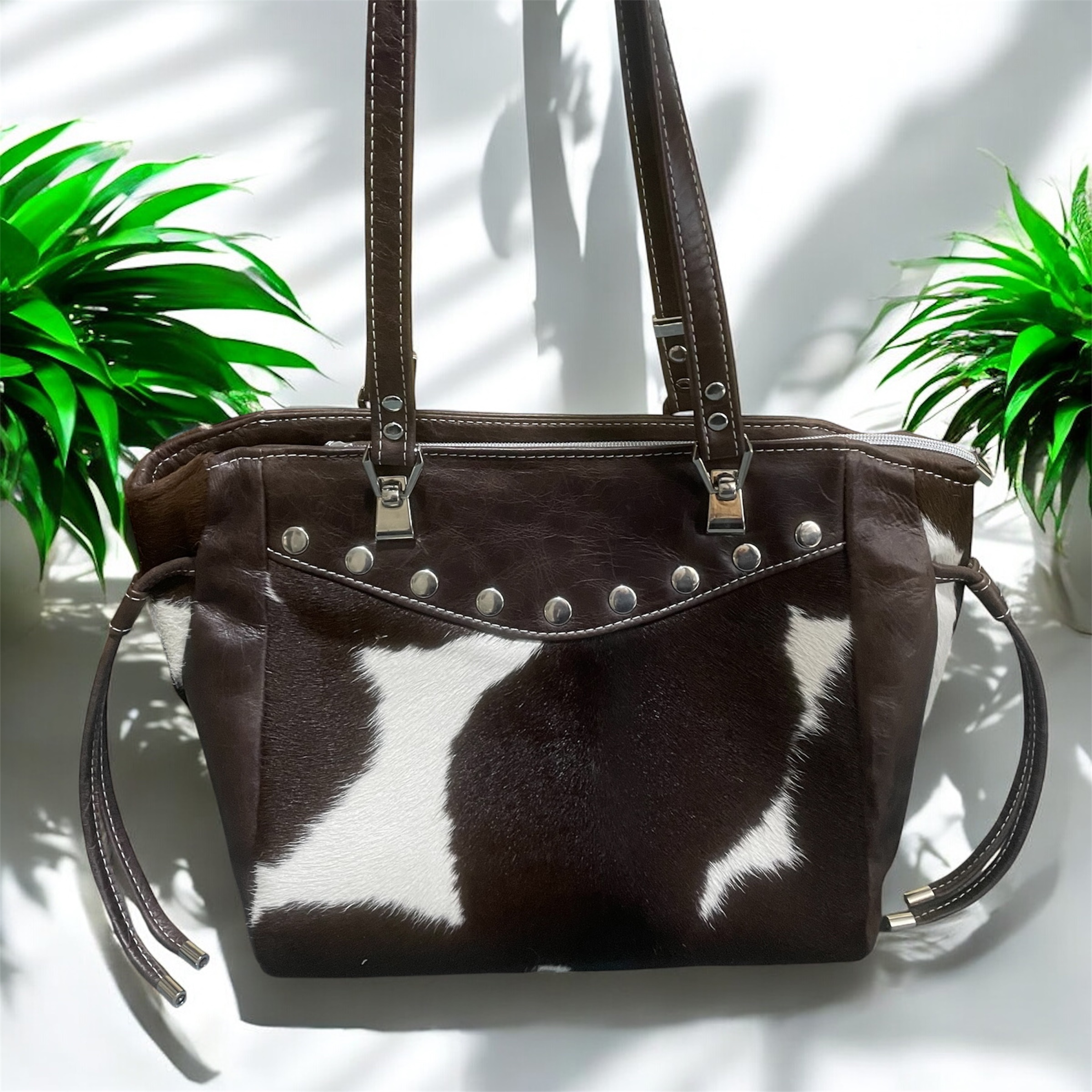 Calf Hair on Hide Leather Handbag