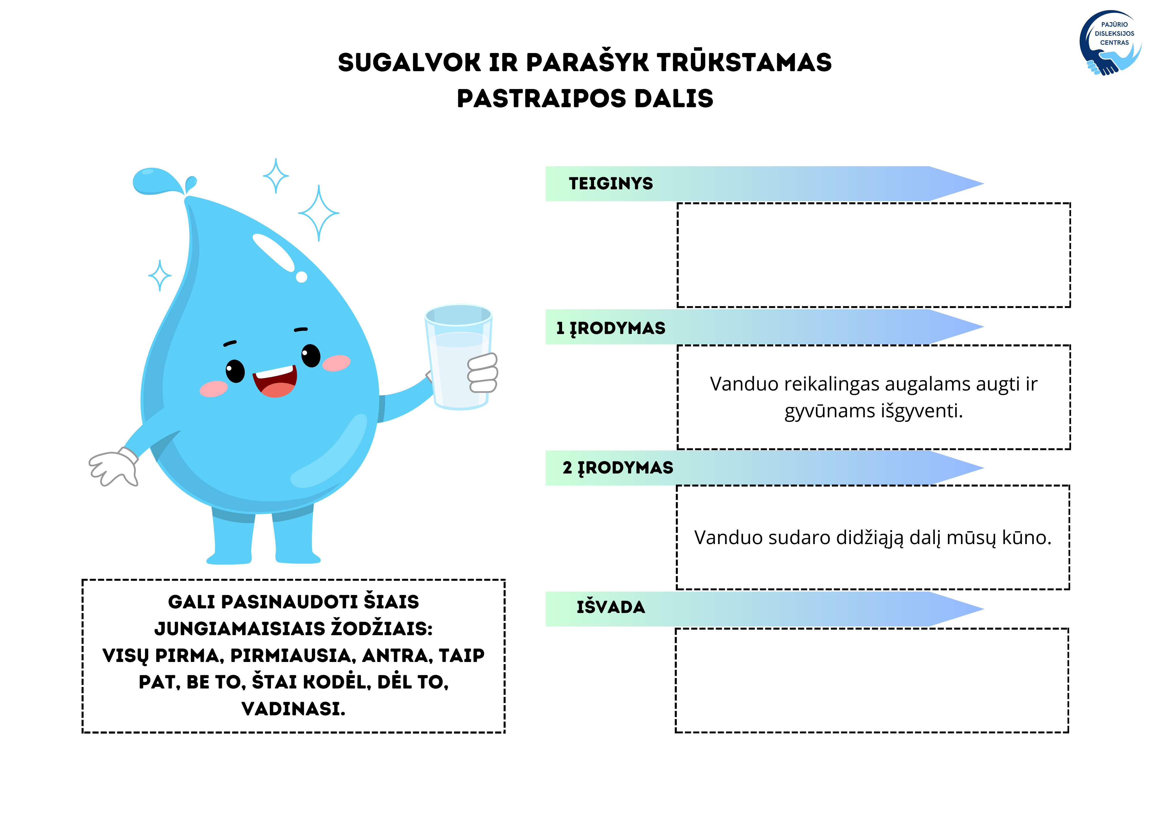 Teksto struktūros organizavimo pratybos 1 dalis PDF